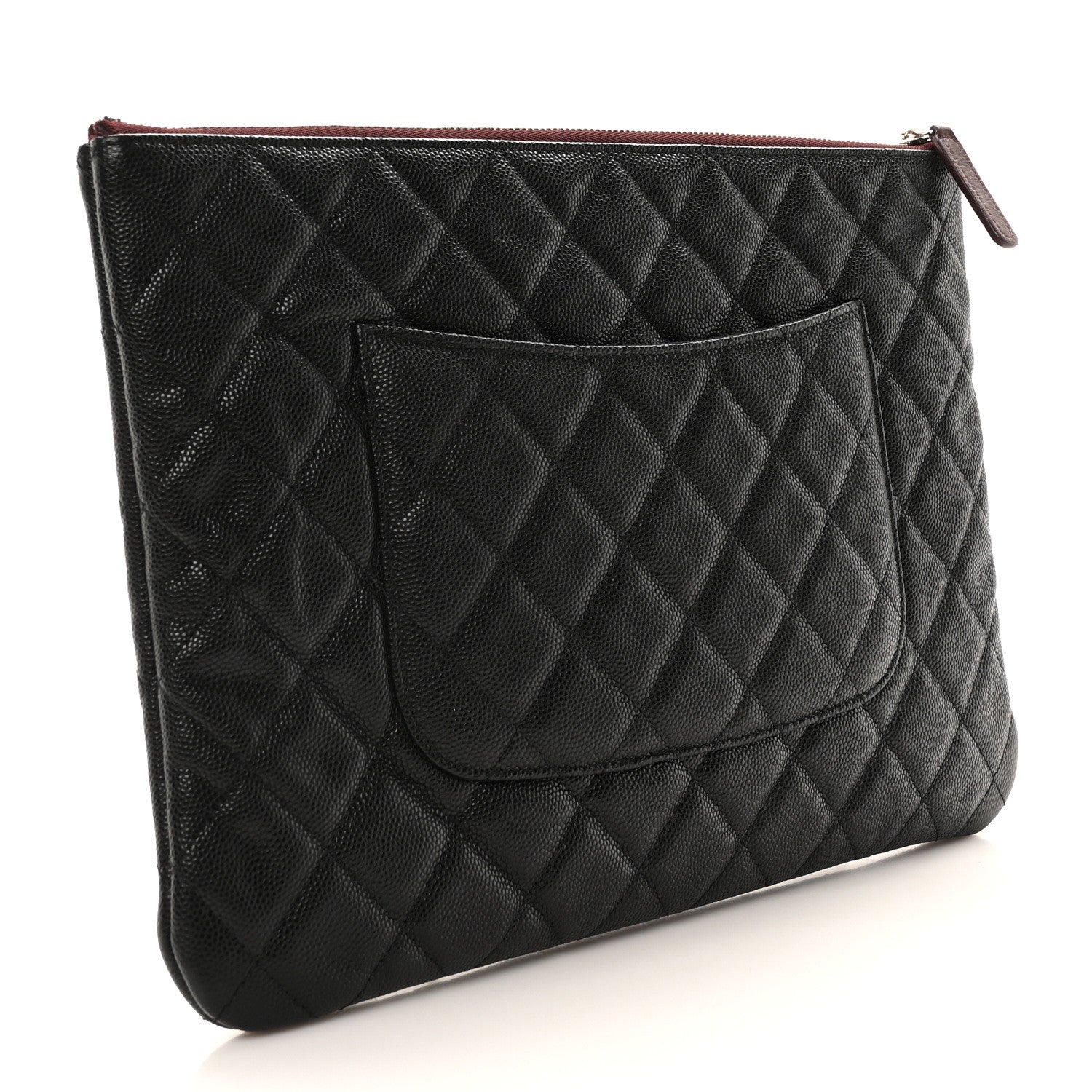 Chanel Caviar Quilted Medium Cosmetic Case Black 3 of 9