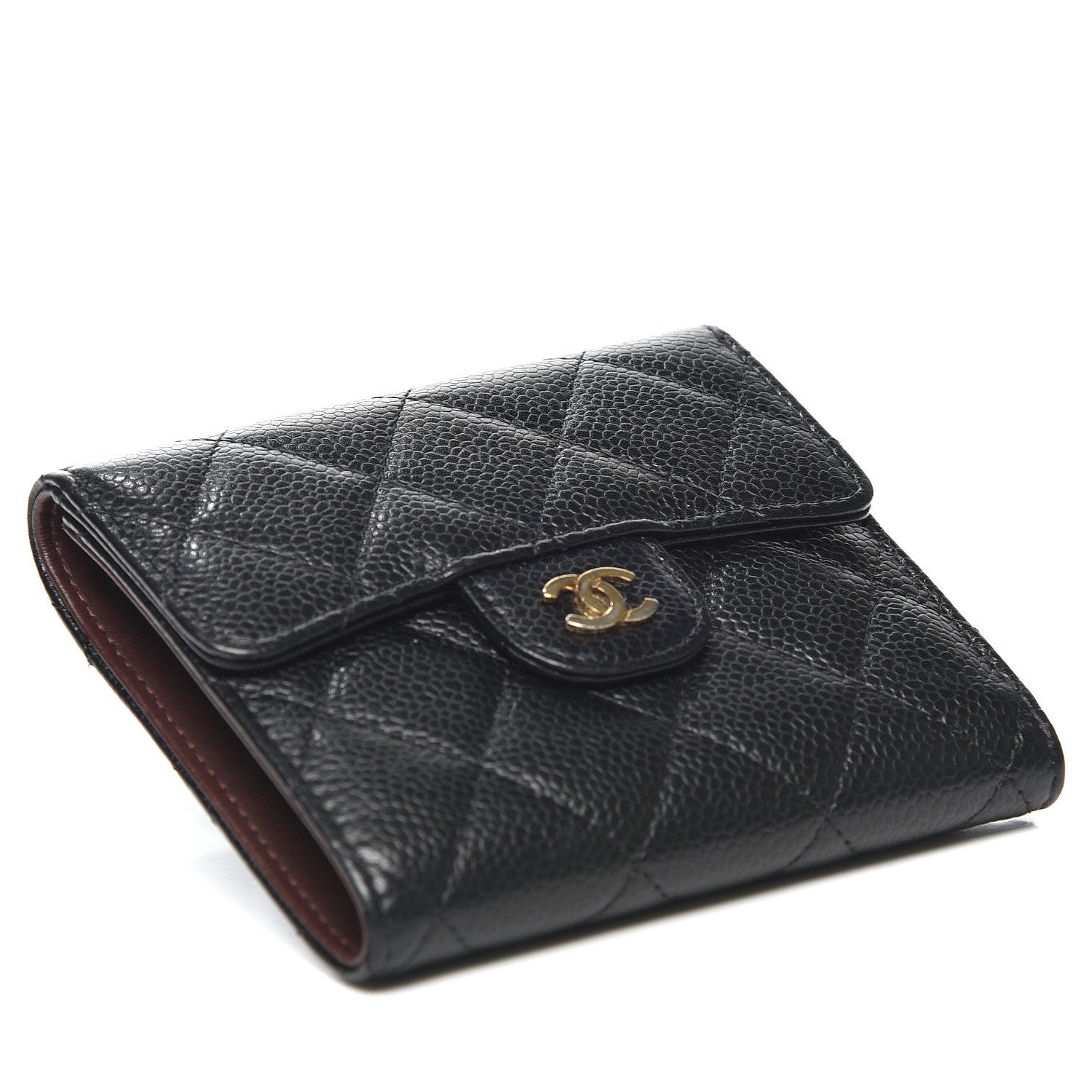 Chanel Caviar Quilted Compact Flap Wallet Black 3 of 8