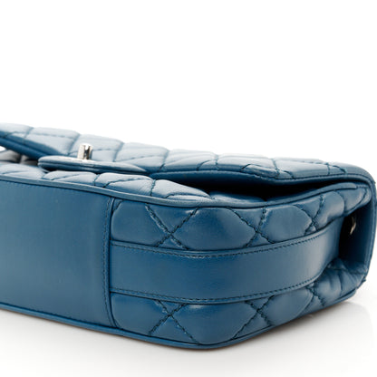 Chanel Lambskin Quilted Medium Easy Carry Flap Blue 11 of 12