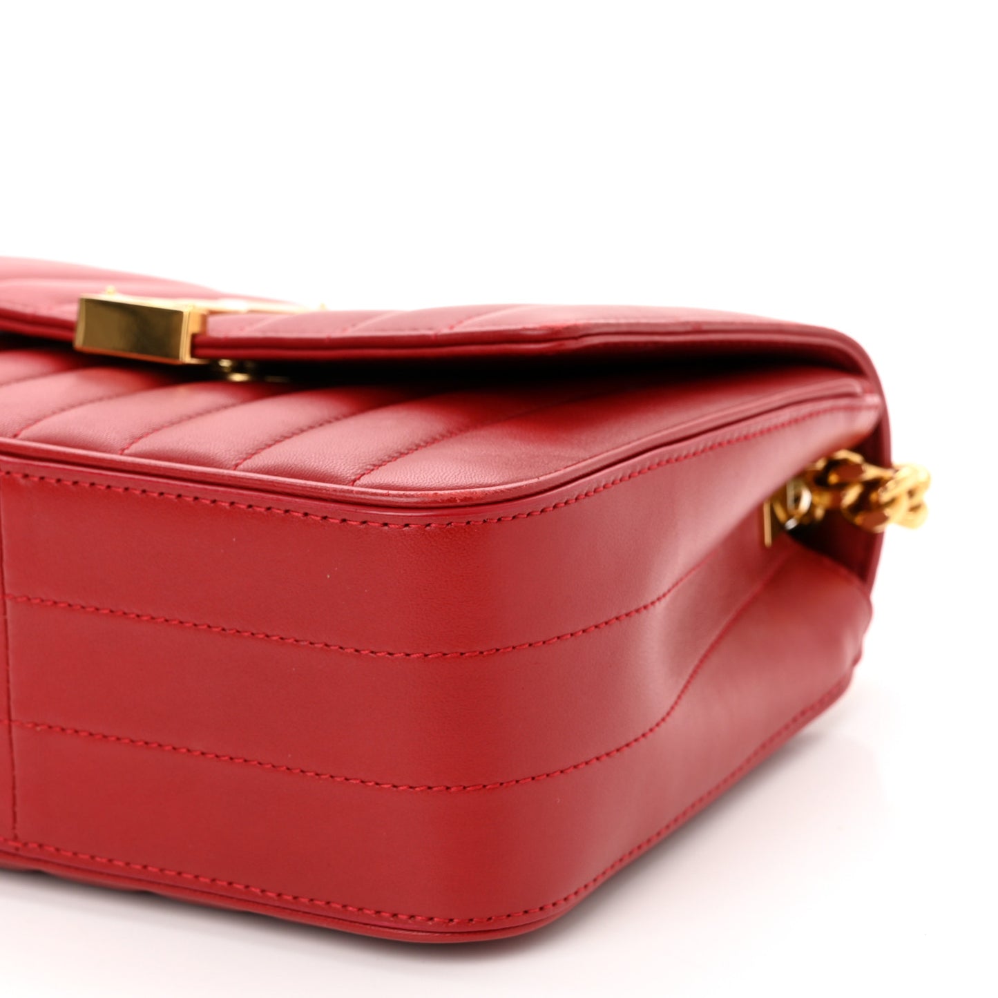 Lambskin Matelasse Monogram Medium Vicky Chain Bag Rouge Eros