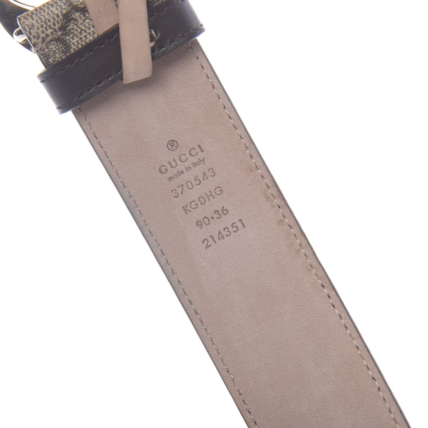 GG Supreme Monogram Interlocking G 37mm Belt 90 36 Beige Ebony Cocoa