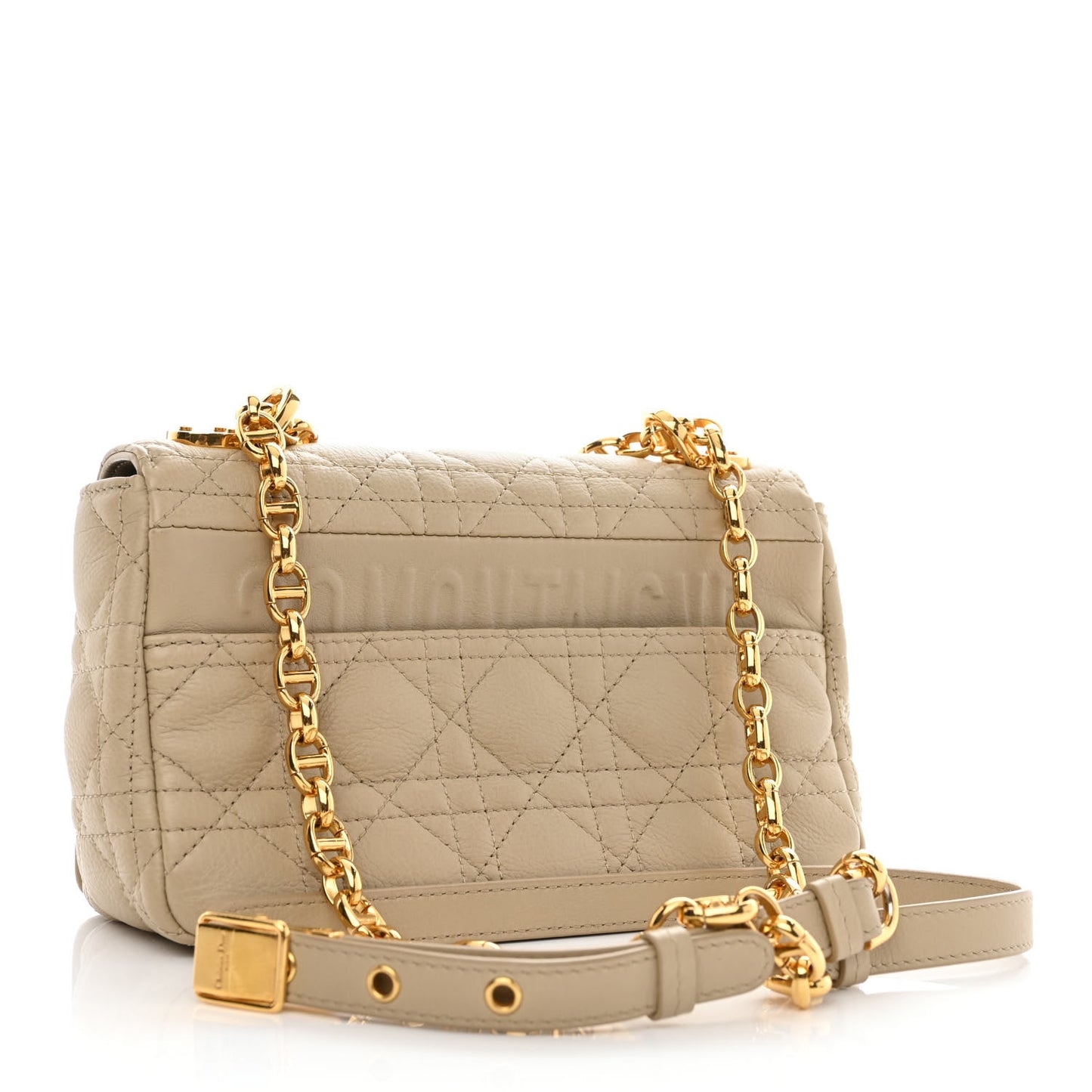 Calfskin Cannage Small Caro Bag Beige