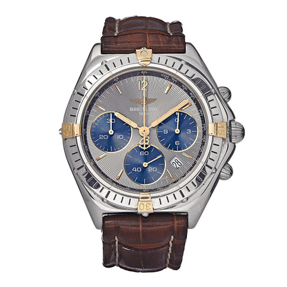Breitling Stainless Steel Alligator 37mm Windrider Sextant Chronograph Quartz Watch Grey B55046 1 of 8