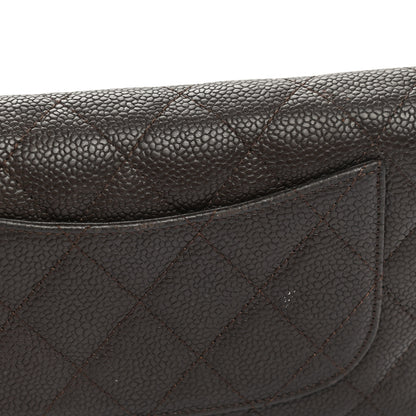 Chanel Caviar Quilted Large Flap Wallet Dark Brown 13 of 13
