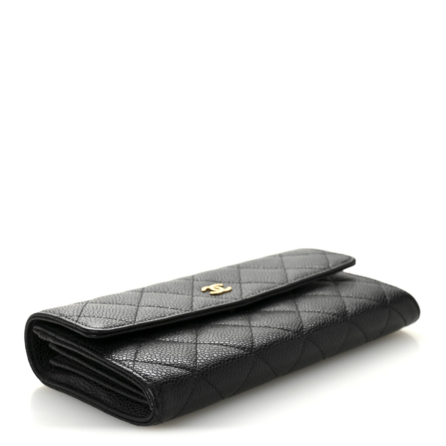 Chanel Caviar Quilted Large Gusset Flap Wallet Black 4 of 11