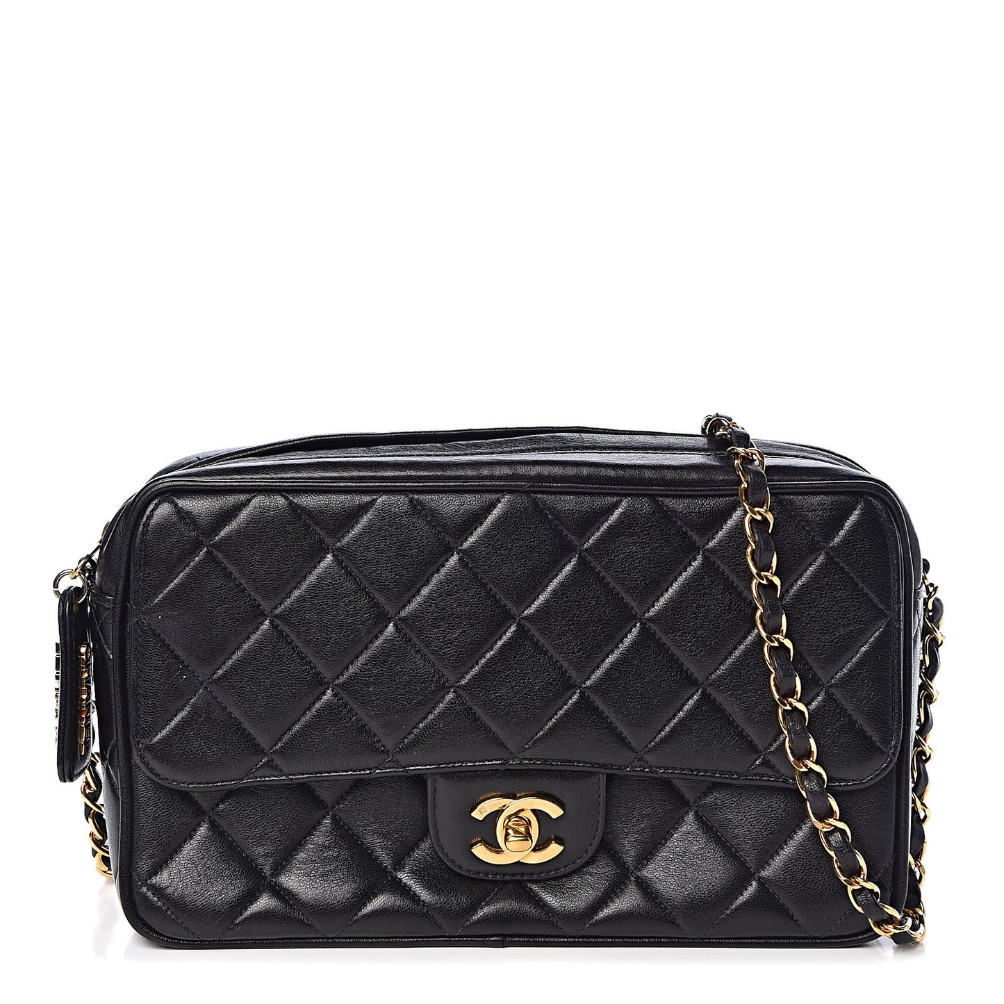 Lambskin Quilted Camera Case Black