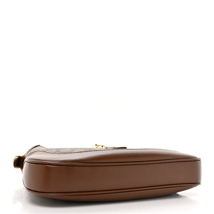 Gucci GG Supreme Monogram Azalea Calfskin Web Small Jackie 1961 Hobo Beige Ebony Brown Sugar 4 of 10