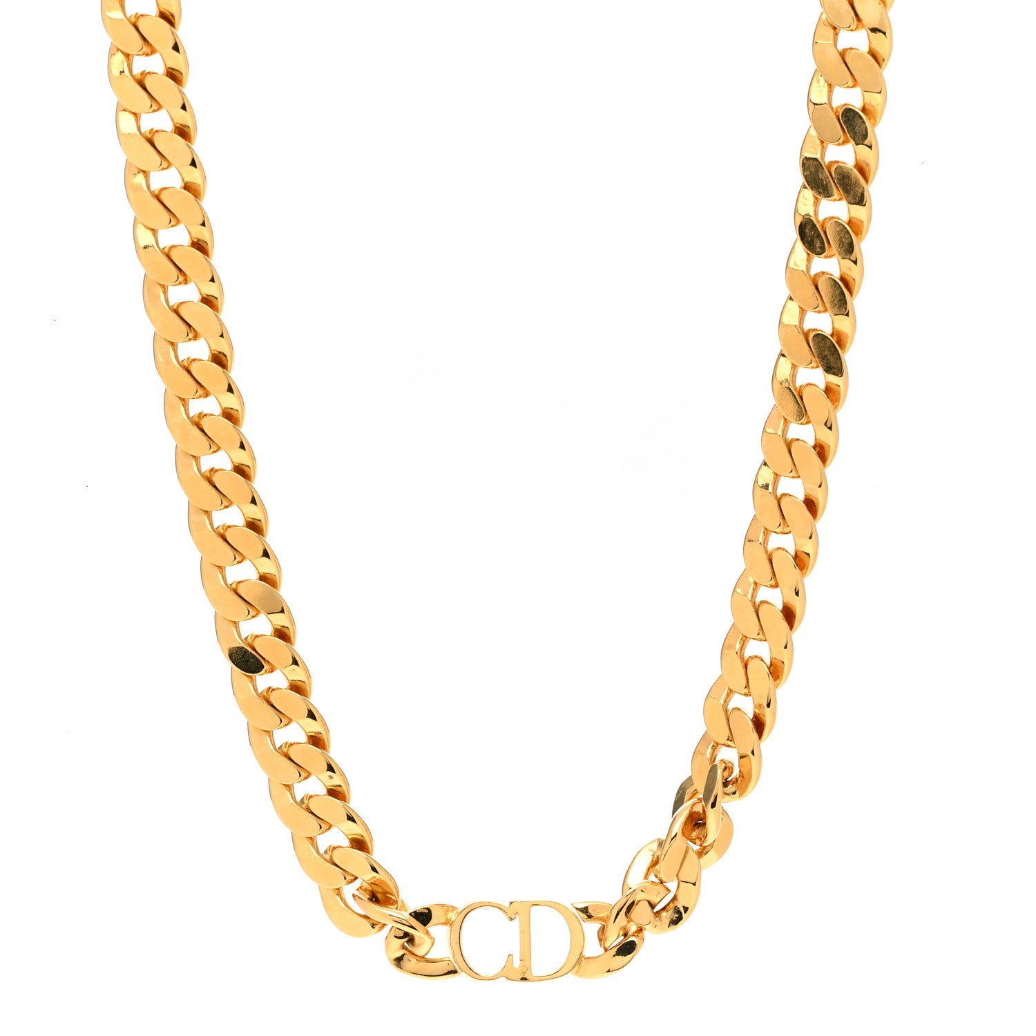 Christian Dior Metal Danseuse Etoile Chain Choker Necklace Gold 1 of 5