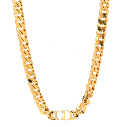 Christian Dior Metal Danseuse Etoile Chain Choker Necklace Gold 1 of 5