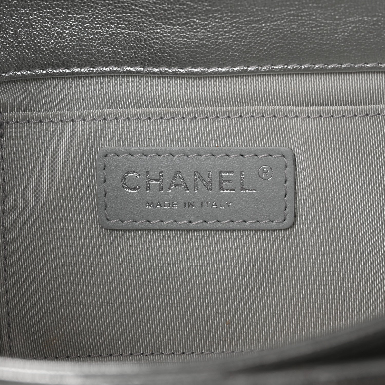 Chanel Metallic Calfskin Quilted Fold Up Again Clutch Silver 6 of 9