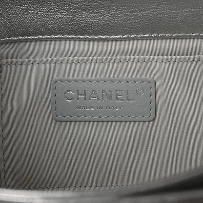 Chanel Metallic Calfskin Quilted Fold Up Again Clutch Silver 6 of 9
