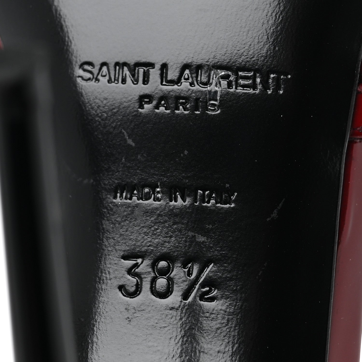 Saint Laurent Patent Calfskin Cassandra 100 Sandals 38.5 Red Laquer 6 of 11