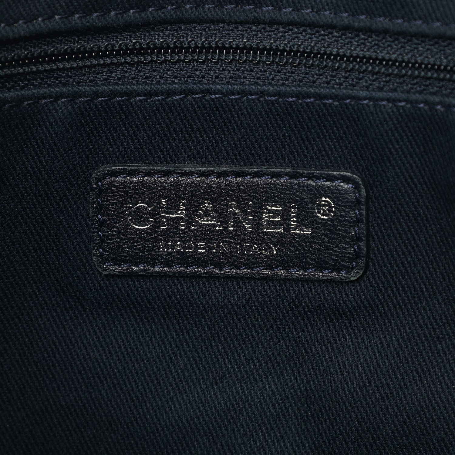Chanel Denim Small Deauville Tote Dark Blue 6 of 9