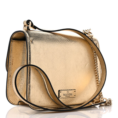 Valentino Garavani Metallic Snakeskin Small VSling Shoulder Bag Gold 3 of 11