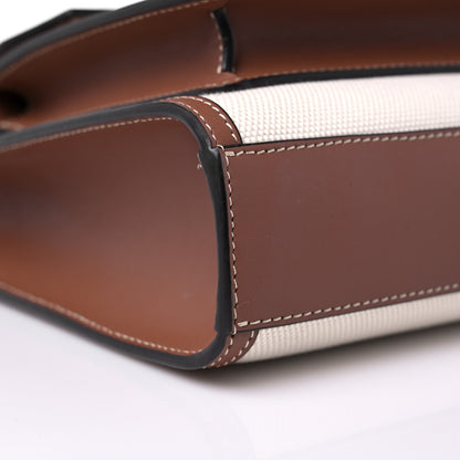 Burberry Canvas Smooth Calfskin Two Tone Mini Pocket Bag Natural Malt Brown 8 of 10
