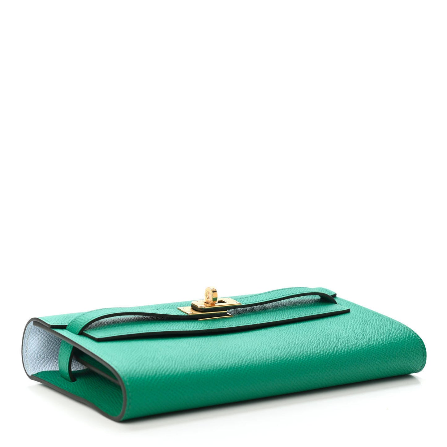 Epsom Kelly Wallet To Go Vert Jade Bleu Brume
