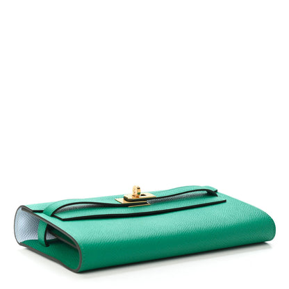 Hermes Epsom Kelly Wallet To Go Vert Jade Bleu Brume 3 of 4