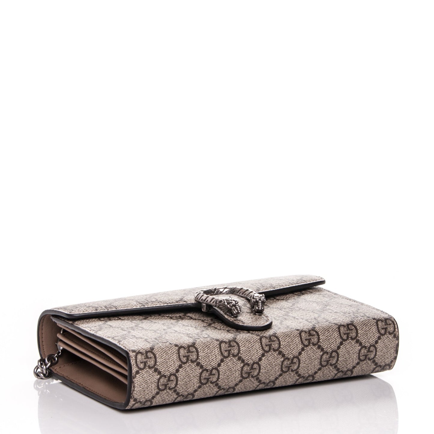 GG Supreme Monogram Mini Dionysus Chain Wallet Beige Taupe