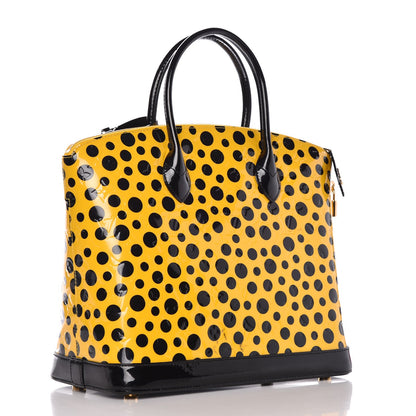 Louis Vuitton Vernis Kusama Infinity Dots Lockit MM Yellow 3 of 8