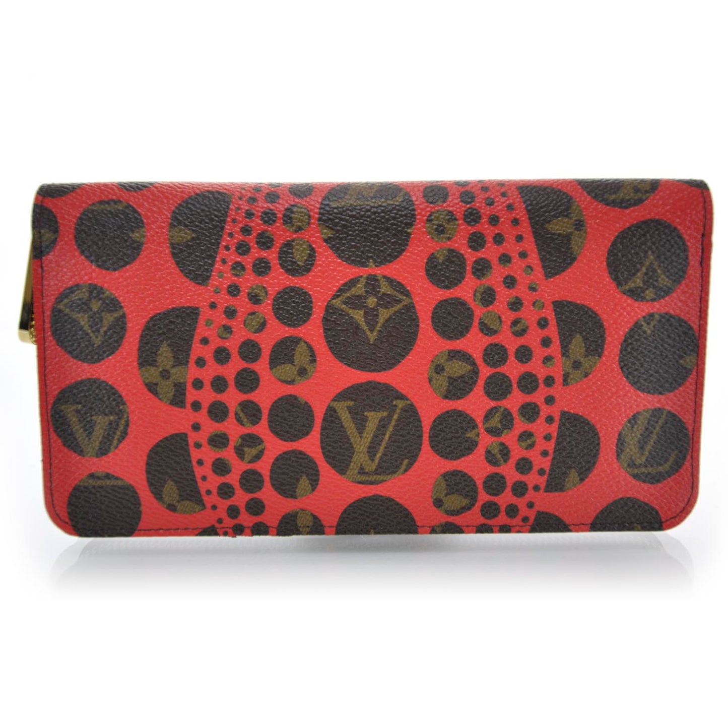 Monogram Kusama Pumpkin Dots Zippy Wallet Red