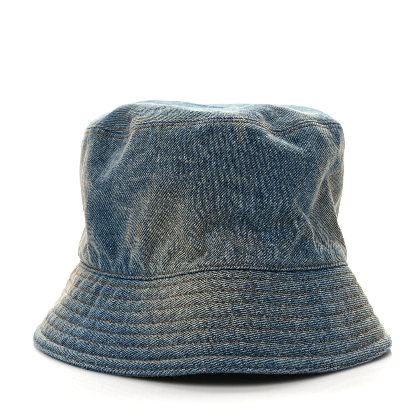 Used Denim Metal Triangle Logo Mens Bucket Hat XXL Light Blue