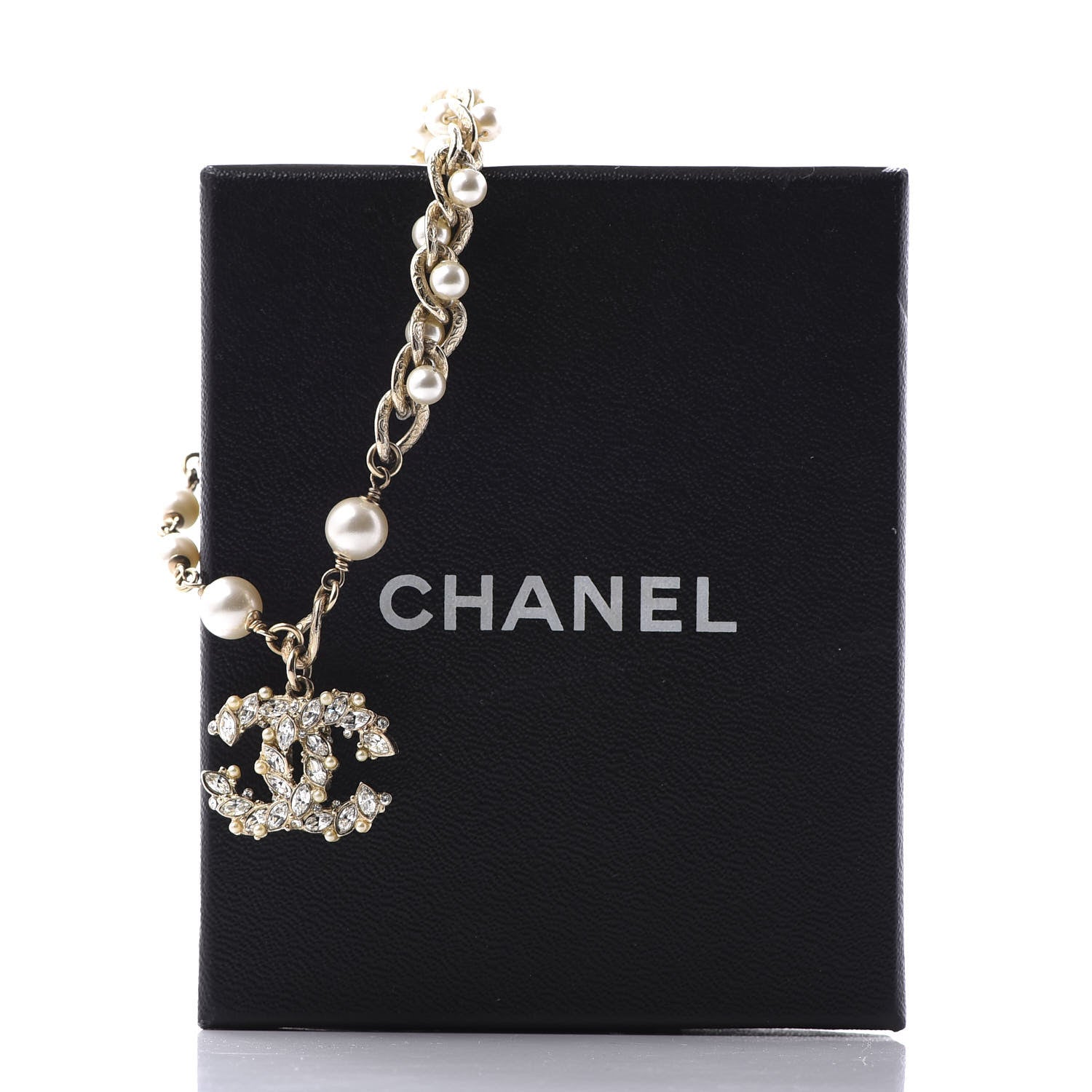 Chanel Pearl Crystal CC Bracelet Gold 6 of 6