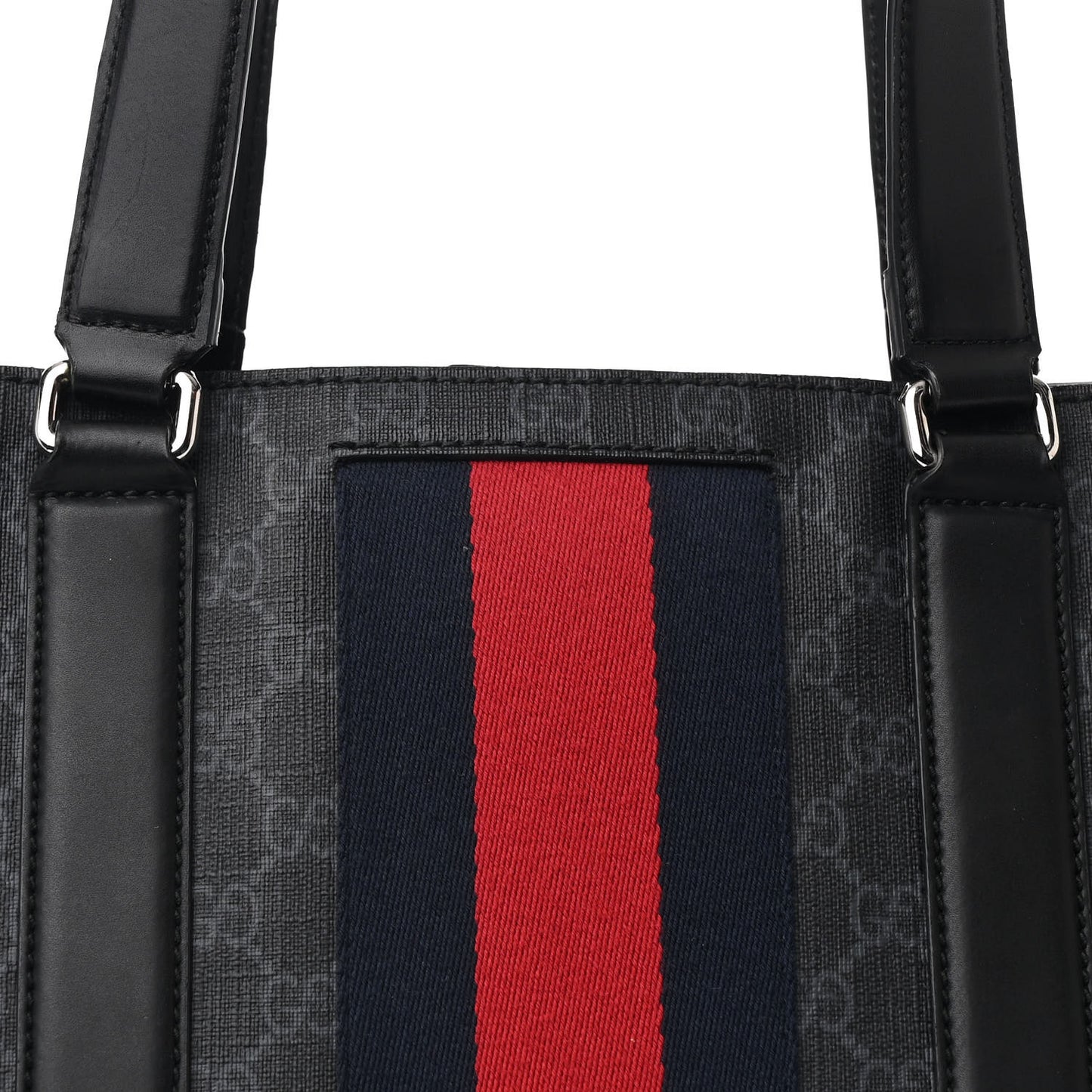 GG Supreme Monogram Web Tote Black Grey