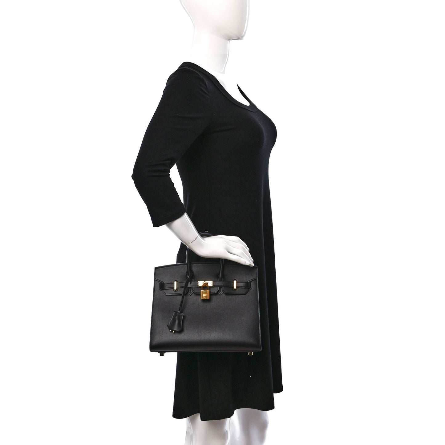 Madame Calfskin Birkin Sellier 25 Black