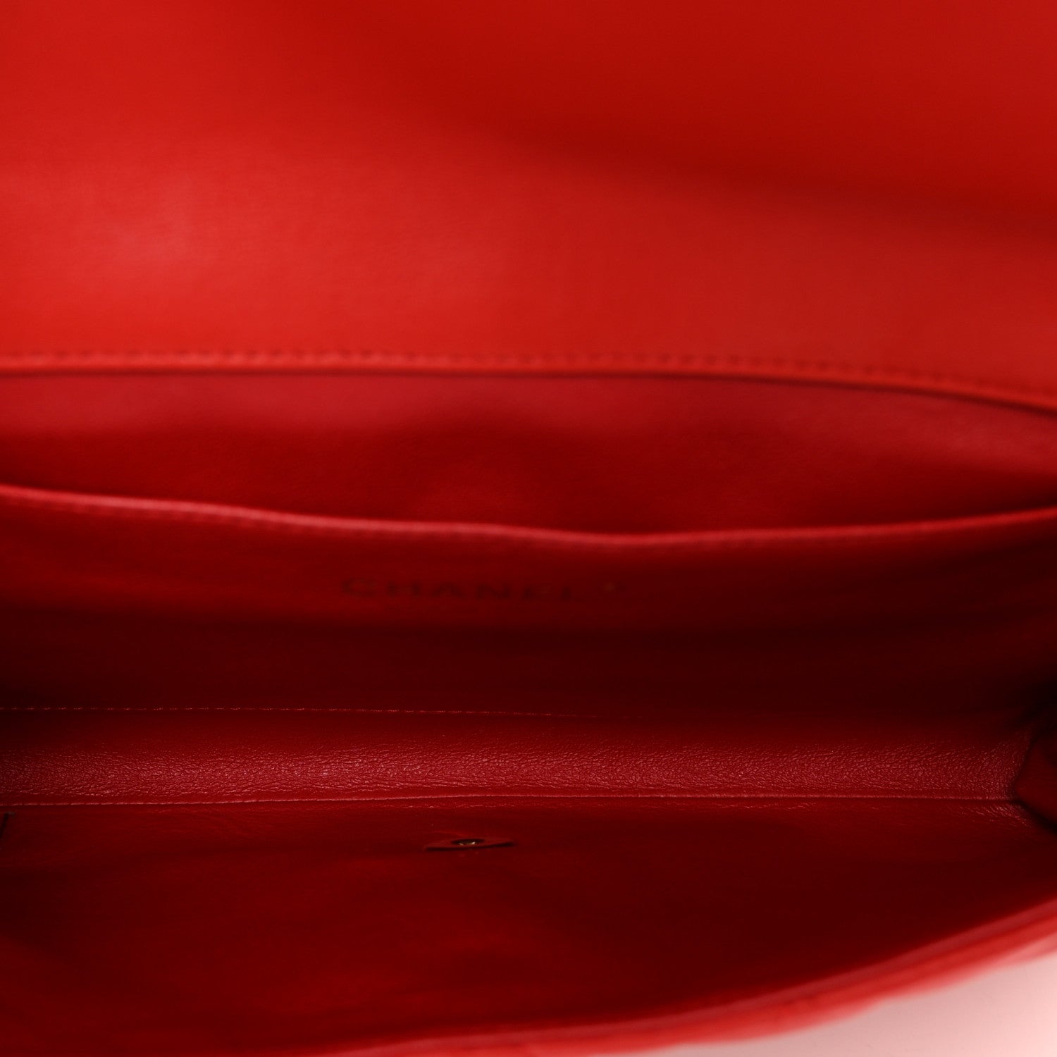 Chanel Lambskin Quilted Clutch With Chain Flap Red 5 of 10