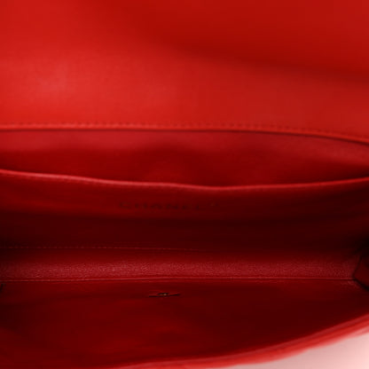 Chanel Lambskin Quilted Clutch With Chain Flap Red 5 of 10