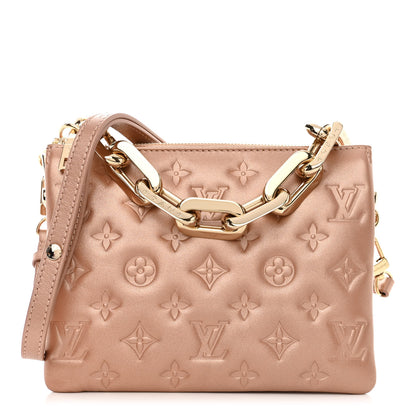 Louis Vuitton Metallic Lambskin Embossed Monogram Coussin BB Pink Gold 1 of 11