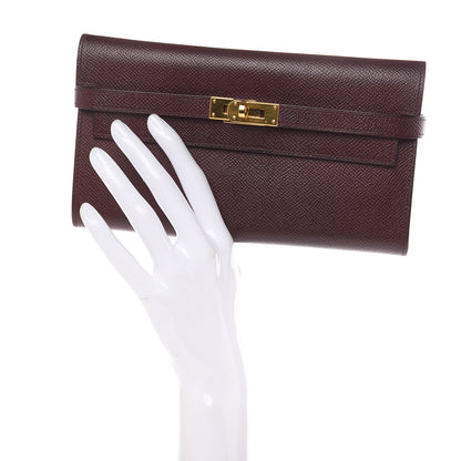 Hermes Epsom Kelly Longue Wallet Bordeaux 2 of 14