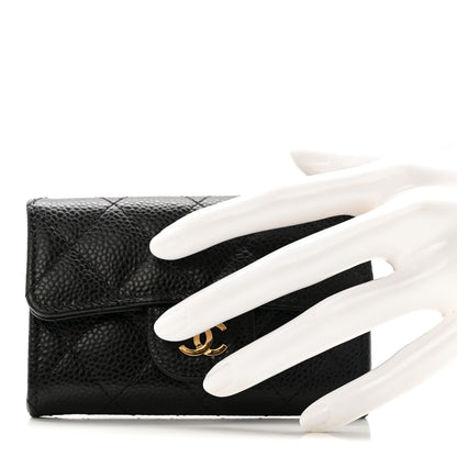 Chanel Caviar Quilted Flap Card Holder Wallet Black 2 of 9