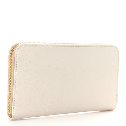 Prada Saffiano Metal Zip Around Wallet Cera 3 of 7
