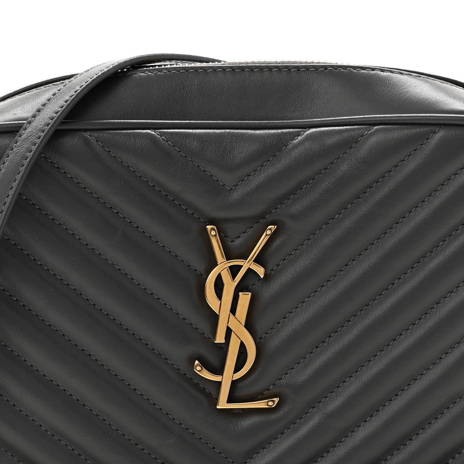 Saint Laurent Calfskin Matelasse Monogram Lou Camera Bag Storm 8 of 11
