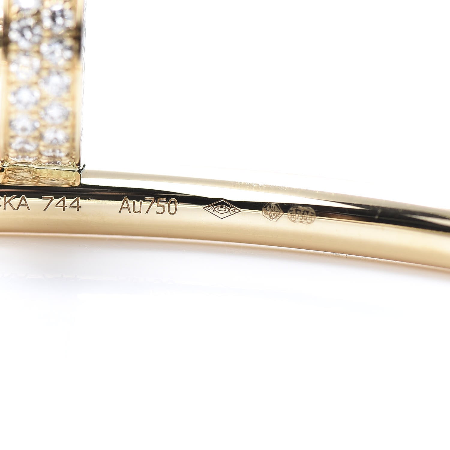 Cartier 18K Yellow Gold Diamond Juste Un Clou Paved Bracelet 19 5 of 7