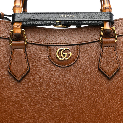Gucci Textured Dollar Calfskin Large Diana Tote Bag Cuir Black 9 of 20