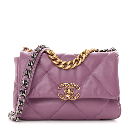 Chanel Lambskin Quilted Medium Chanel 19 Flap Light Purple 1 of 12