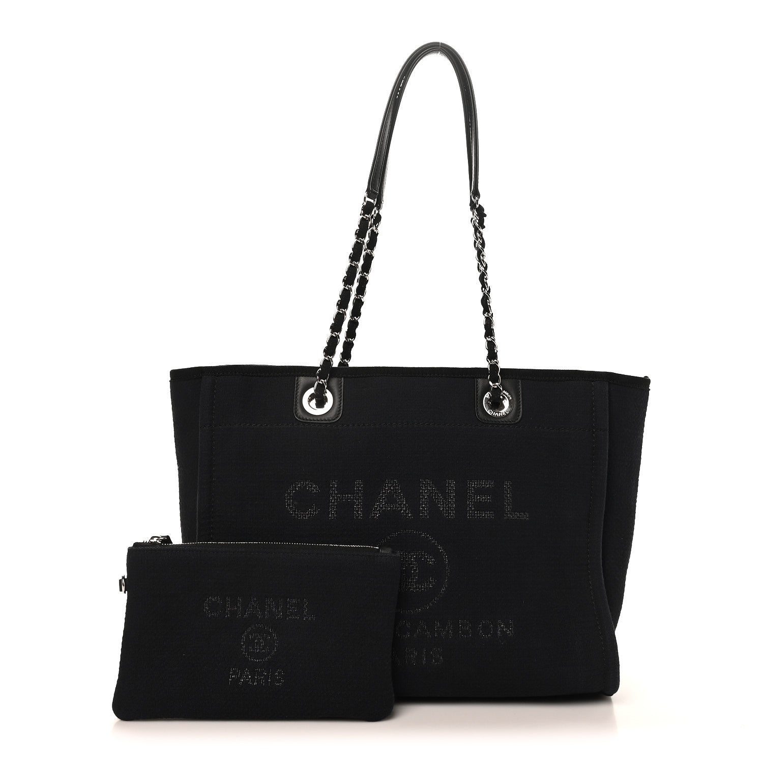 Chanel Mixed Fibers Small Deauville Tote Black 3 of 11