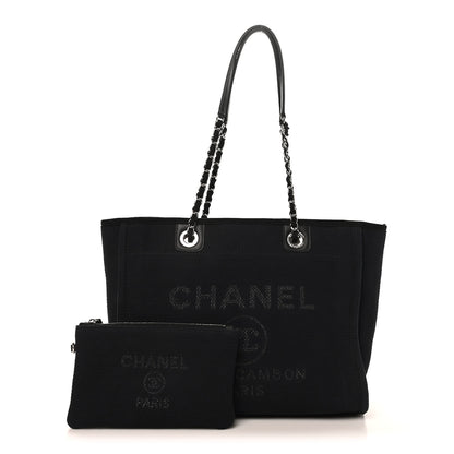 Chanel Mixed Fibers Small Deauville Tote Black 3 of 11