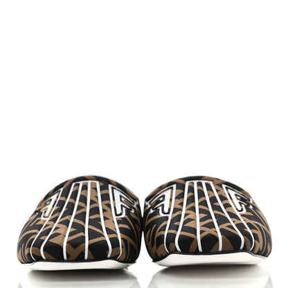 Fendi Lycra Film FF FFreedom Flat Mules 36 Tobacco Moro White 2 of 7