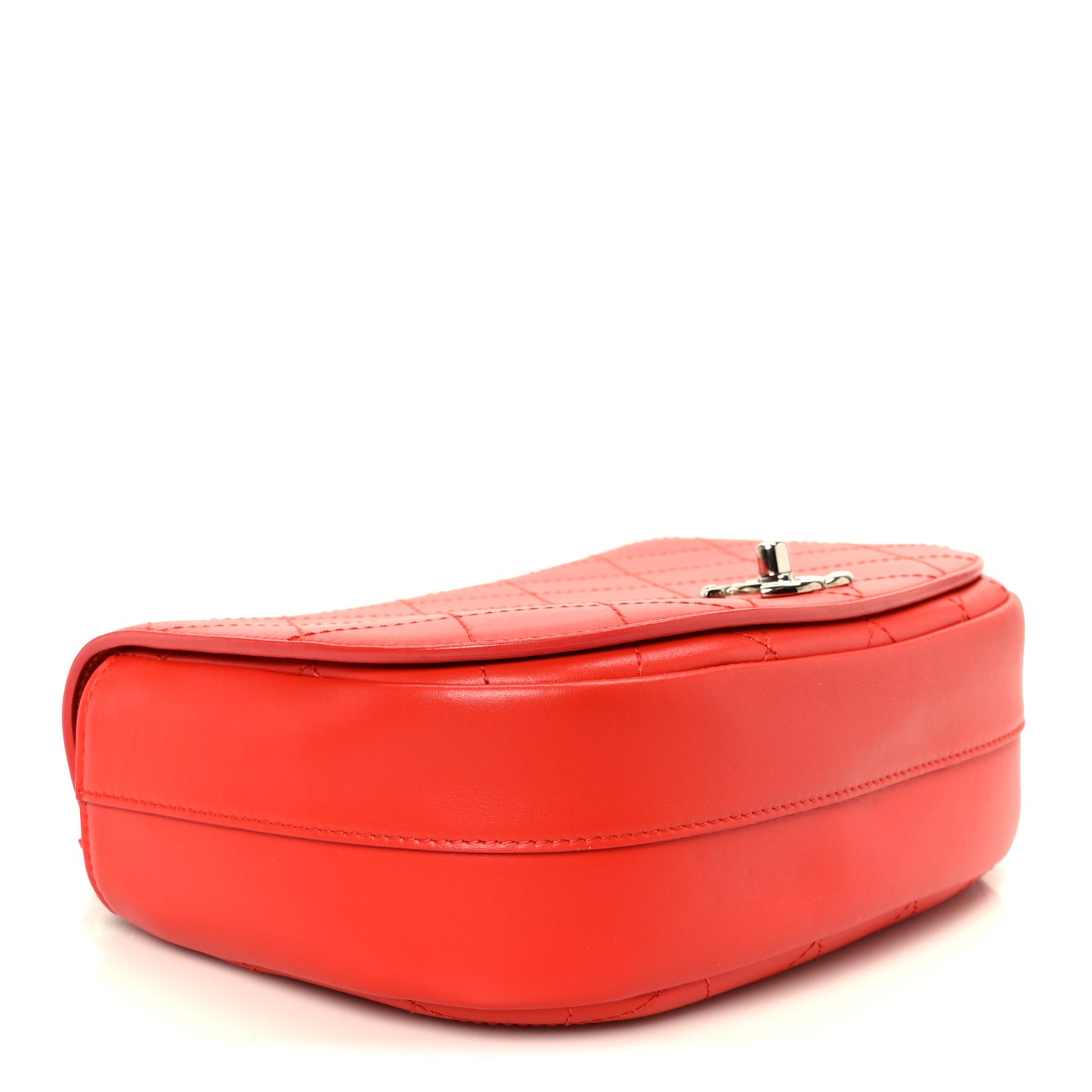 Calfskin Stitched Small Ring My Bag Flap Crossbody Red