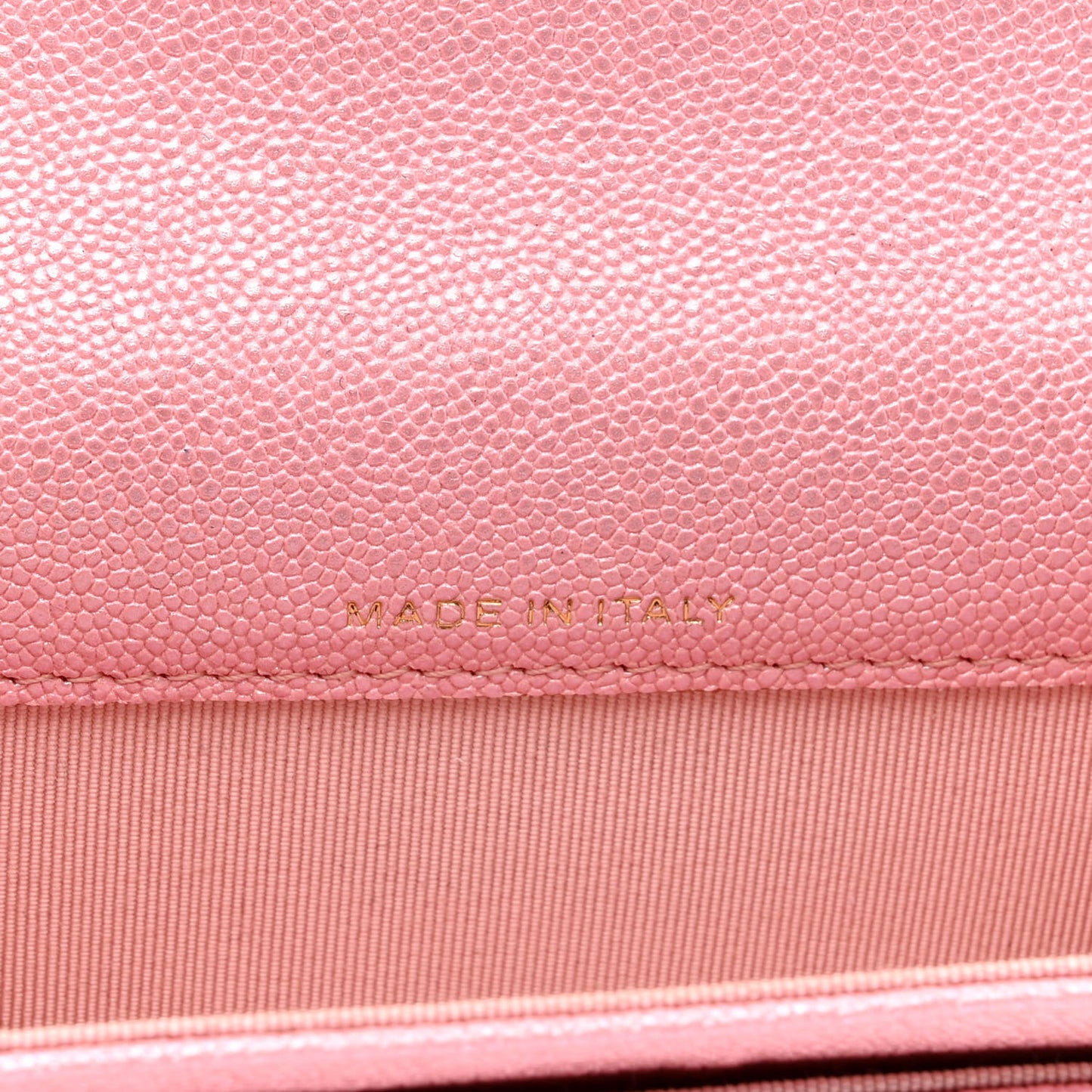 Iridescent Caviar Quilted Flap Card Holder Rose Pink