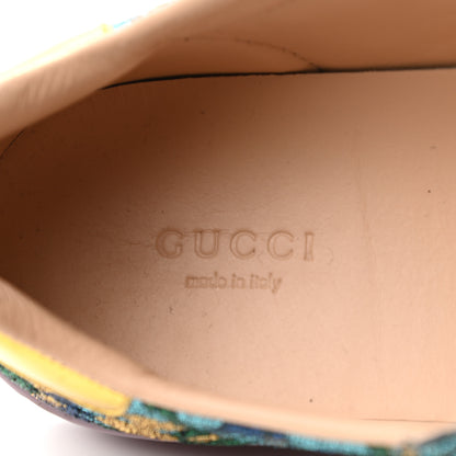 Gucci Jacquard Web Embroidered Womens New Ace Sneakers 36 Azure Multicolor Oro Vecchio 10 of 12