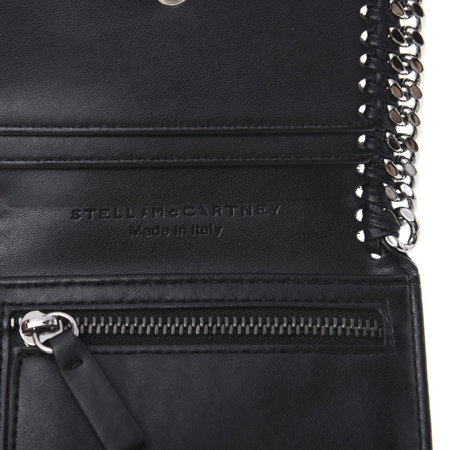 Stella McCartney Shaggy Deer Small Falabella Flap Wallet Black 6 of 8