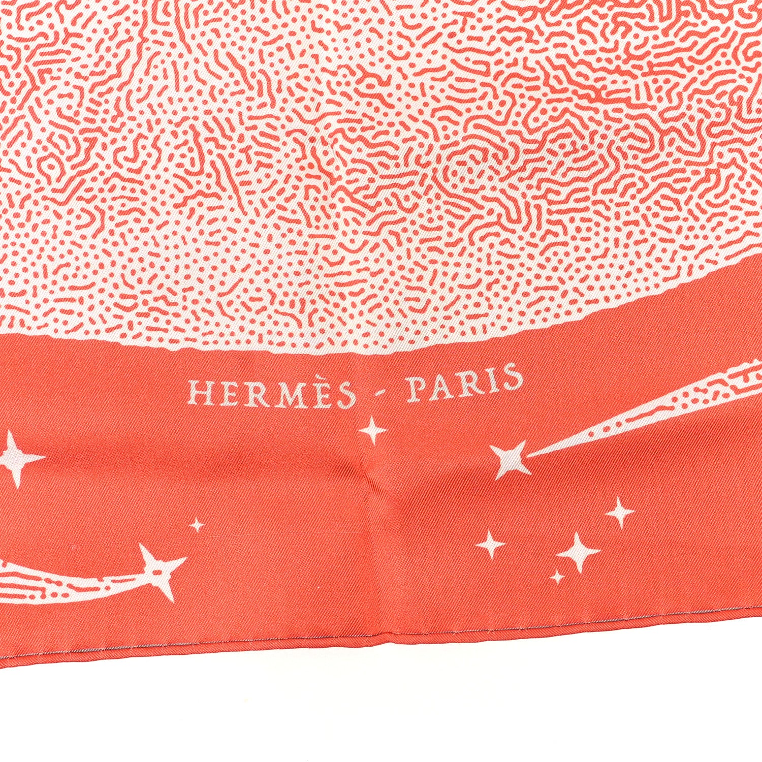 Hermes Silk Clair De Lune Scarf 90 Orange Gris White 2 of 5