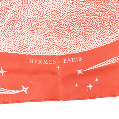 Hermes Silk Clair De Lune Scarf 90 Orange Gris White 2 of 5