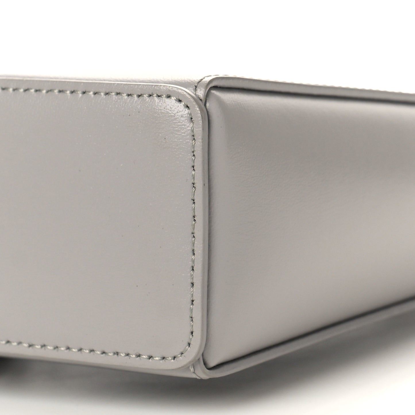 Box Calfskin Small Cut Out Shoulder Bag Cloud Grey