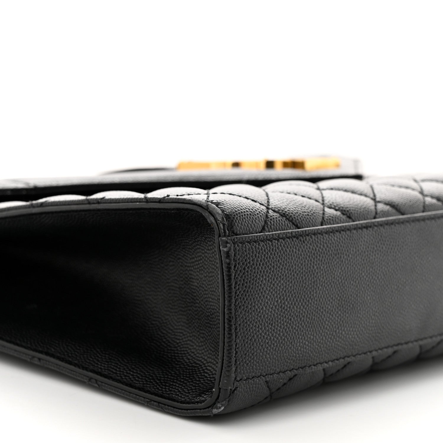 Saint Laurent Grain De Poudre Textured Mixed Matelasse Large Triquilt Monogram Satchel Black 9 of 15