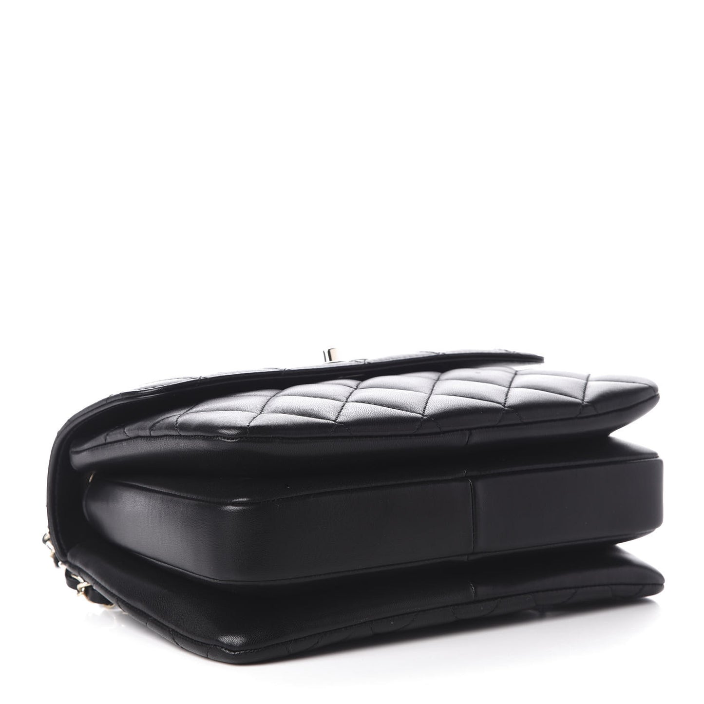 Lambskin Quilted Small Trendy CC Dual Handle Flap Bag Black